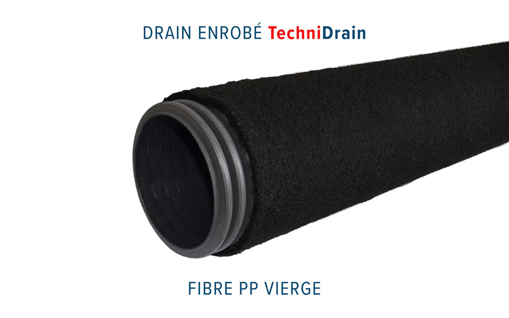 Drain routier enrobé TECHNIDRAIN Fibre PP vierge