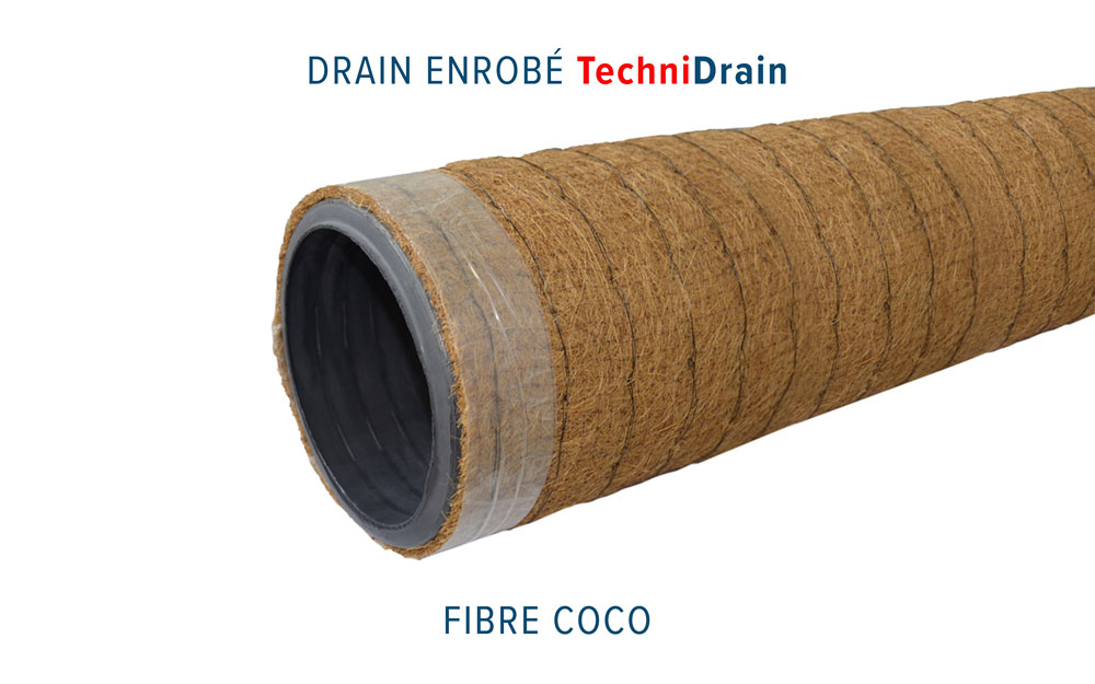 Drain routier enrobé fibre coco TECHNIDRAIN