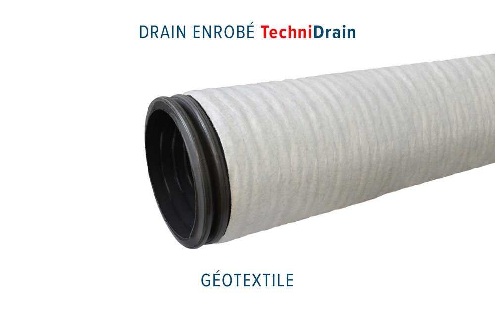 Drain routier enrobé géotextile TECHNIDRAIN