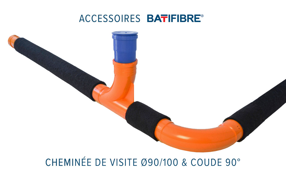 Accessoires BATIFIBRE ® cheminée de visite D90 100 et coude 90